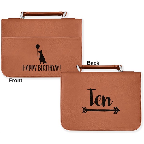 Animal Friend Birthday Cognac Leatherette Bible Covers - Large Double Sided Apvl