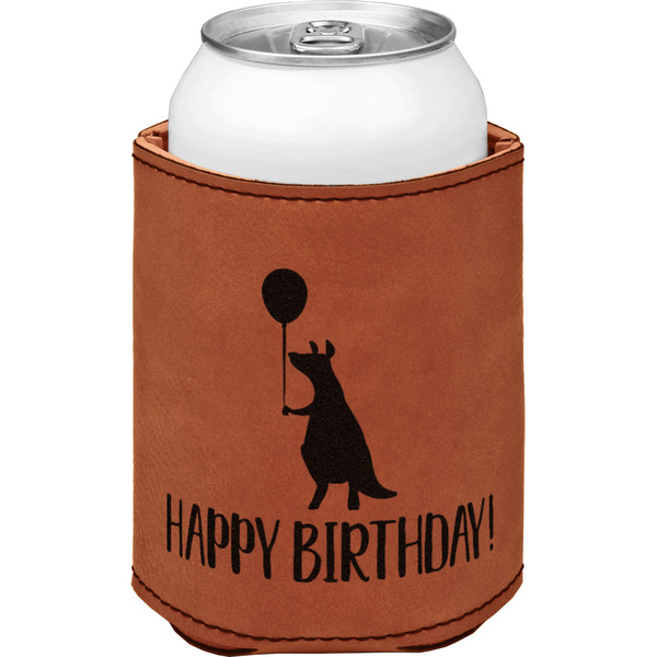 Custom Animal Friend Birthday Leatherette Can Sleeve - Single Sided (Personalized)