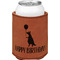 Animal Friend Birthday Cognac Leatherette Can Sleeve - Single Front