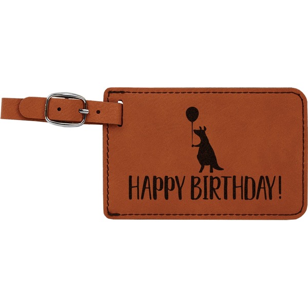 Custom Animal Friend Birthday Leatherette Luggage Tag (Personalized)
