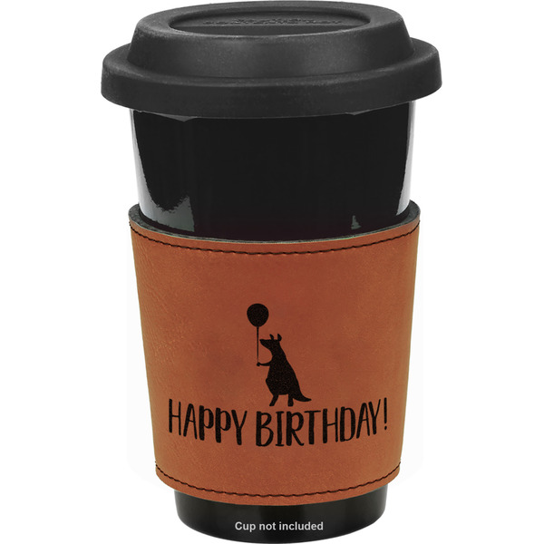 Custom Animal Friend Birthday Leatherette Cup Sleeve - Single Sided (Personalized)