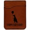 Animal Friend Birthday Cognac Leatherette Phone Wallet close up