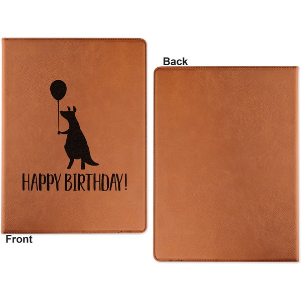 Animal Friend Birthday Cognac Leatherette Portfolios with Notepad - Small - Single Sided- Apvl