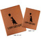 Animal Friend Birthday Cognac Leatherette Portfolios with Notepad - Compare Sizes