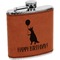Animal Friend Birthday Cognac Leatherette Wrapped Stainless Steel Flask