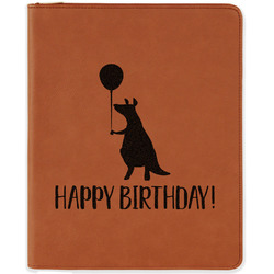 Animal Friend Birthday Leatherette Zipper Portfolio with Notepad - Double Sided (Personalized)