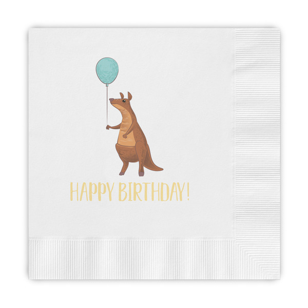 Custom Animal Friend Birthday Embossed Decorative Napkins (Personalized)