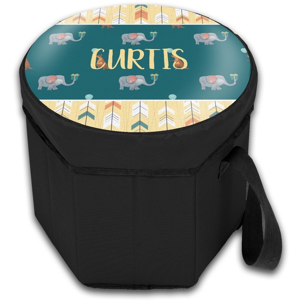 Animal Friend Birthday Collapsible Personalized Cooler & Seat (Closed)