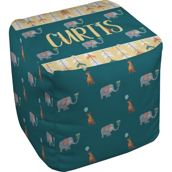 Custom Animal Friend Birthday Cube Pouf Ottoman (Personalized)