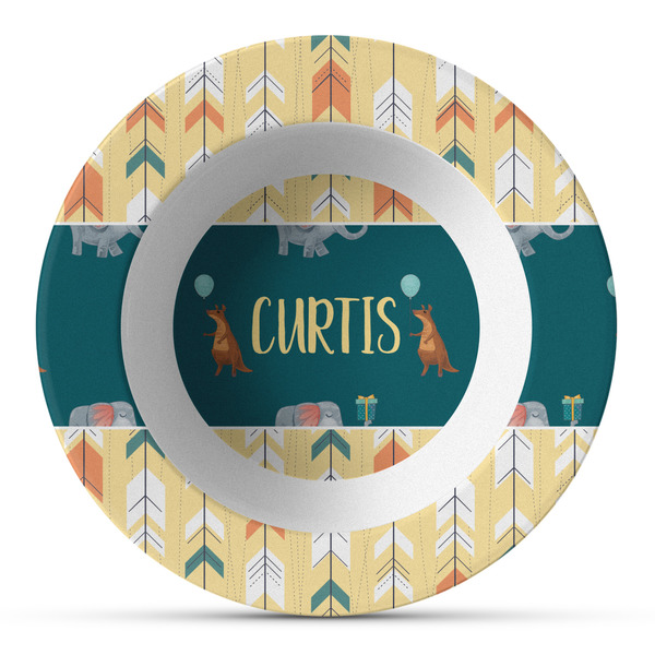 Custom Animal Friend Birthday Plastic Bowl - Microwave Safe - Composite Polymer (Personalized)