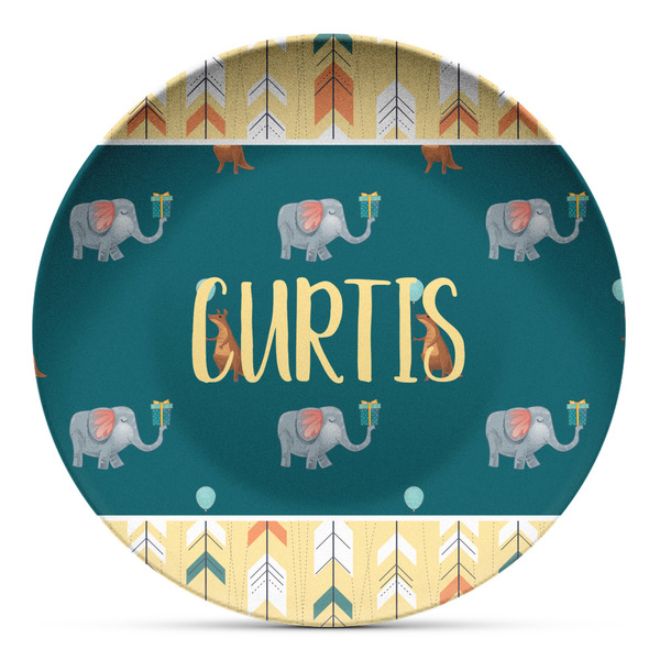 Custom Animal Friend Birthday Microwave Safe Plastic Plate - Composite Polymer (Personalized)