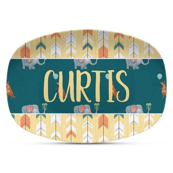 Custom Animal Friend Birthday Plastic Platter - Microwave & Oven Safe Composite Polymer (Personalized)