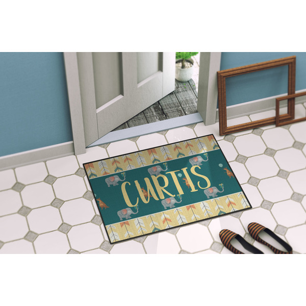 Animal Friend Birthday Door Mat Lifestyle