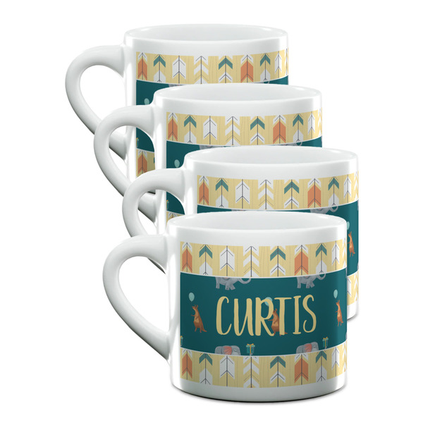 Custom Animal Friend Birthday Double Shot Espresso Cups - Set of 4 (Personalized)