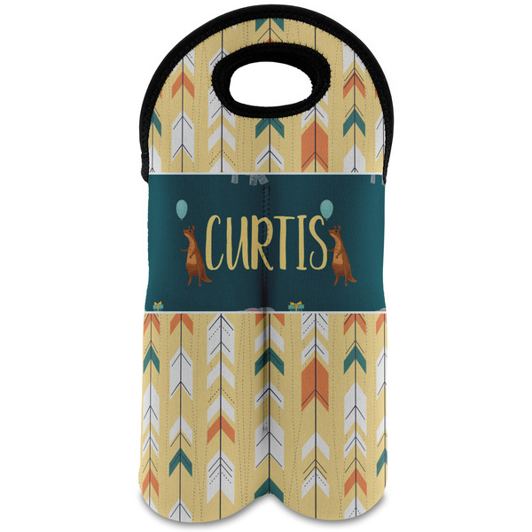 Custom Animal Friend Birthday Wine Tote Bag (2 Bottles) (Personalized)