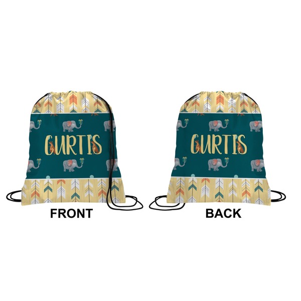 Animal Friend Birthday Drawstring Backpack Front & Back Small