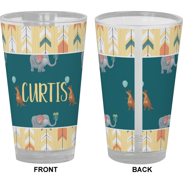 Animal Friend Birthday Pint Glass - Full Color - Front & Back Views