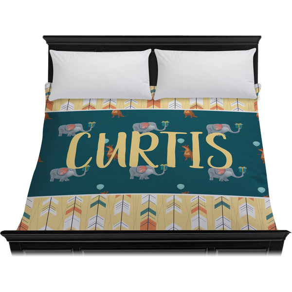 Animal Friend Birthday Duvet Cover - King - On Bed - No Prop