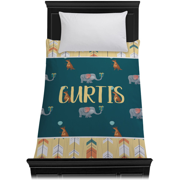 Animal Friend Birthday Duvet Cover - Twin XL - On Bed - No Prop