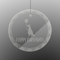 Animal Friend Birthday Engraved Glass Ornament - Round (Personalized)