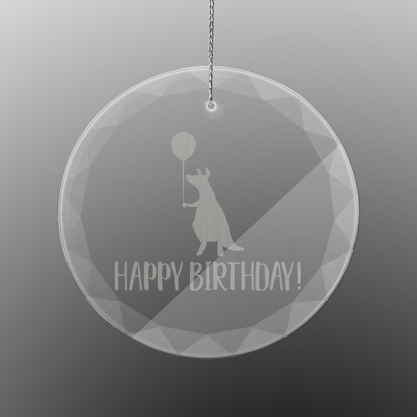 Custom Animal Friend Birthday Engraved Glass Ornament - Round (Personalized)