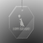 Animal Friend Birthday Engraved Glass Ornament - Octagon (Personalized)