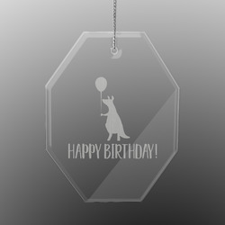 Animal Friend Birthday Engraved Glass Ornament - Octagon (Personalized)