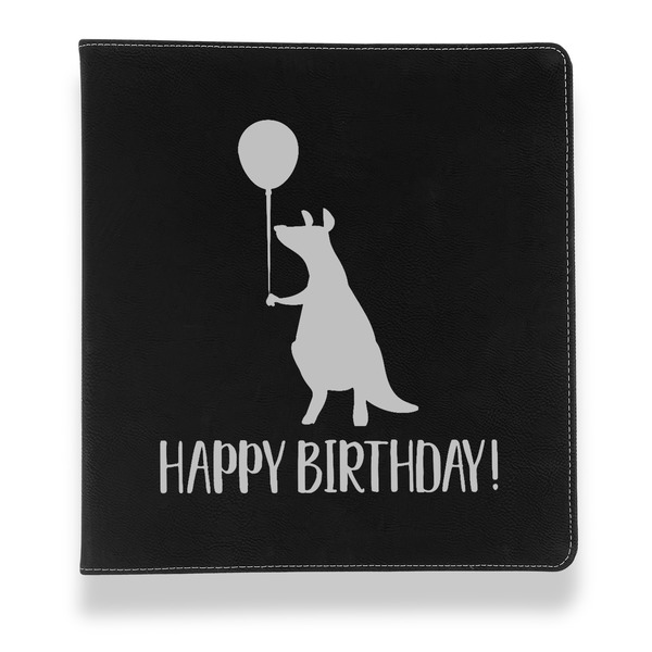 Custom Animal Friend Birthday Leather Binder - 1" - Black (Personalized)