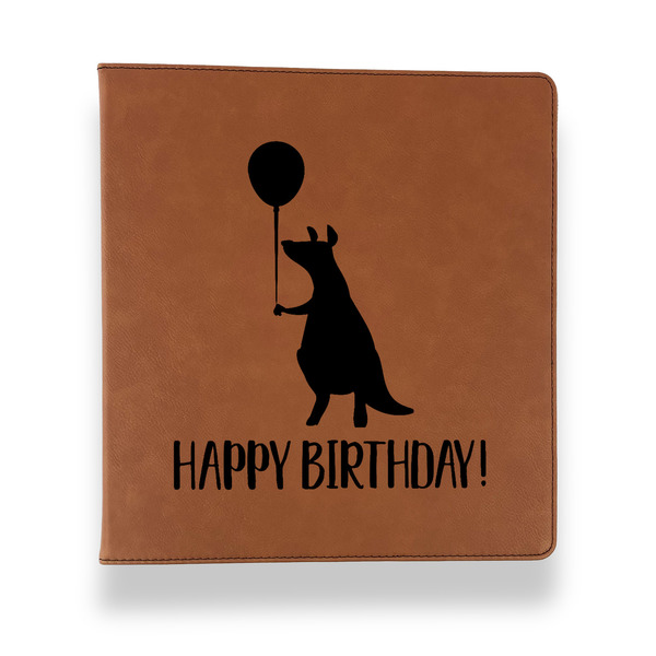 Custom Animal Friend Birthday Leather Binder - 1" - Rawhide (Personalized)