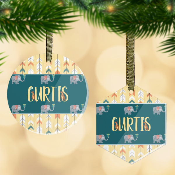 Custom Animal Friend Birthday Flat Glass Ornament w/ Name or Text