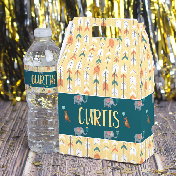 Animal Friend Birthday Gable Favor Box - In Context