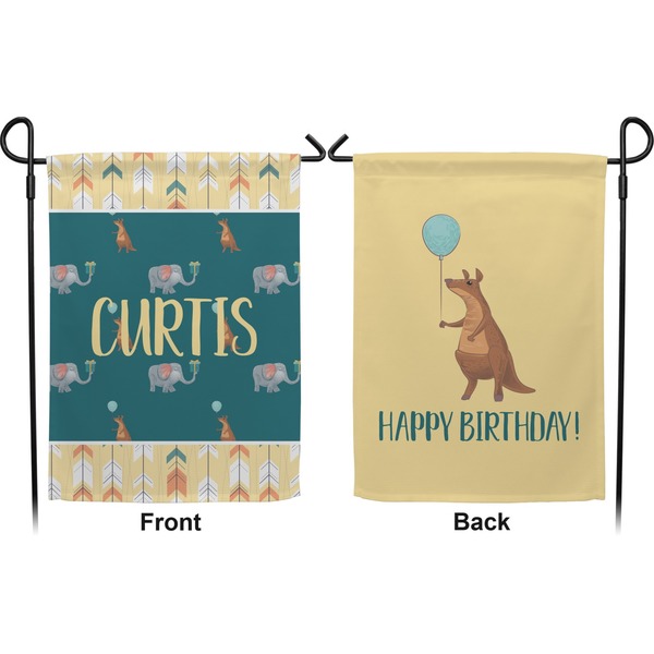 Animal Friend Birthday Garden Flag - Double Sided Front and Back