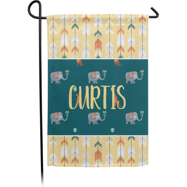 Custom Animal Friend Birthday Small Garden Flag - Single Sided w/ Name or Text