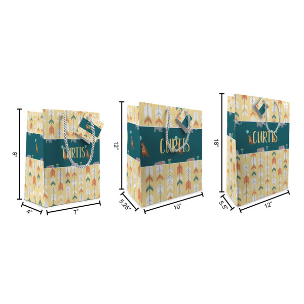 Animal Friend Birthday Gift Bags - All Sizes - Dimensions