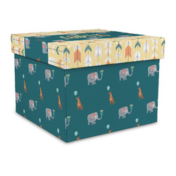 Animal Friend Birthday Gift Box with Lid - Canvas Wrapped - Large (Personalized)