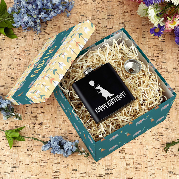 Animal Friend Birthday Gift Boxes with Lid - Canvas Wrapped - Large - In Context