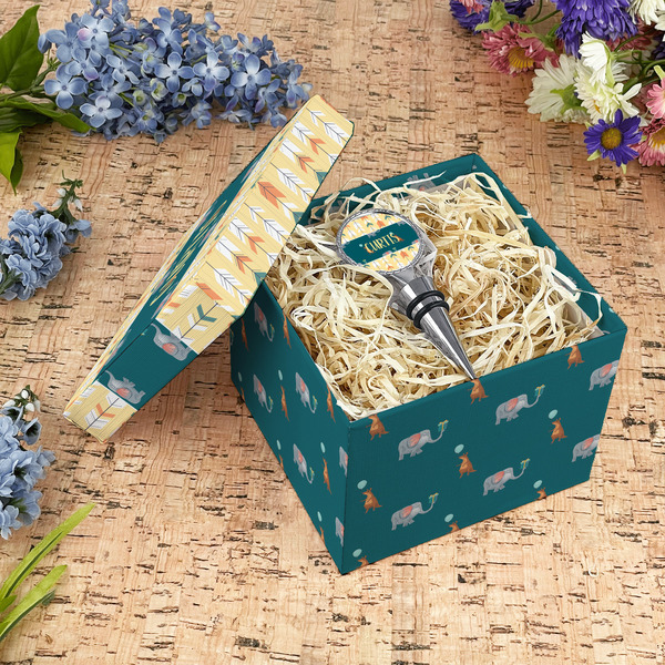 Animal Friend Birthday Gift Boxes with Lid - Canvas Wrapped - Medium - In Context