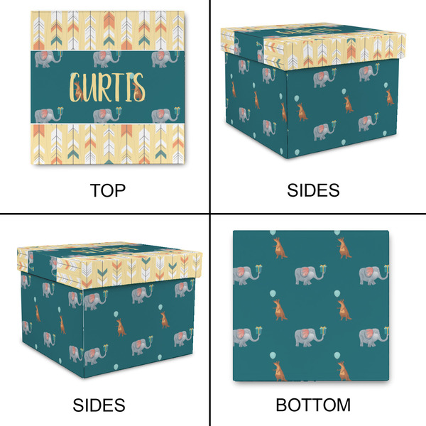 Animal Friend Birthday Gift Boxes with Lid - Canvas Wrapped - Small - Approval