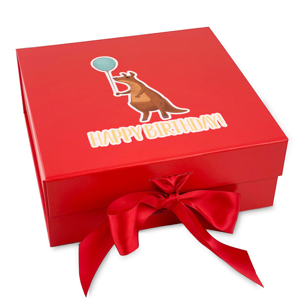 Custom Animal Friend Birthday Gift Box with Magnetic Lid - Red (Personalized)