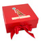 Animal Friend Birthday Gift Boxes with Magnetic Lid - Red - Front