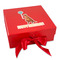 Animal Friend Birthday Gift Box with Magnetic Lid - Red (Personalized)