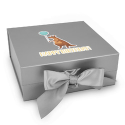 Animal Friend Birthday Gift Box with Magnetic Lid - Silver (Personalized)