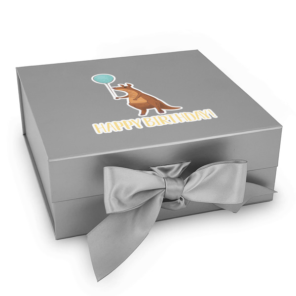 Custom Animal Friend Birthday Gift Box with Magnetic Lid - Silver (Personalized)