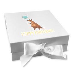 Animal Friend Birthday Gift Box with Magnetic Lid - White (Personalized)