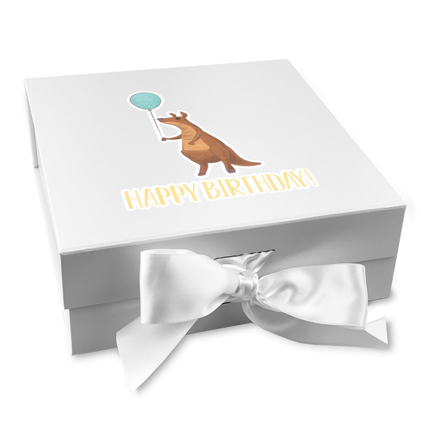 Custom Animal Friend Birthday Gift Box with Magnetic Lid - White (Personalized)