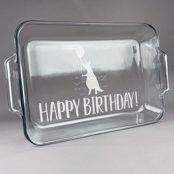 Custom Animal Friend Birthday Glass Baking and Cake Dish (Personalized)