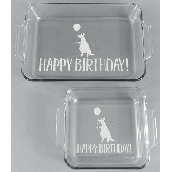 Animal Friend Birthday Glass Baking Dish Set - FRONT