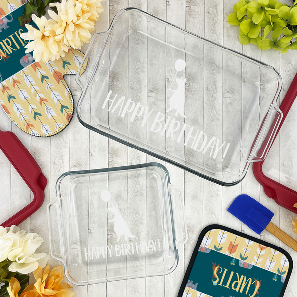 Animal Friend Birthday Glass Baking Dish Set - LIFESTYLE