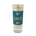 Animal Friend Birthday 2 oz Shot Glass -  Glass with Gold Rim - Set of 4 (Personalized)