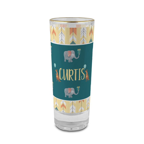 Custom Animal Friend Birthday 2 oz Shot Glass -  Glass with Gold Rim - Single (Personalized)